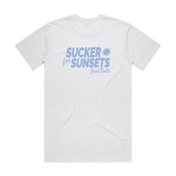 Sucker For Sunsets Blue Logo Tee (White Marle)