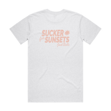 Sucker For Sunsets Pink Logo Tee (White Marle)