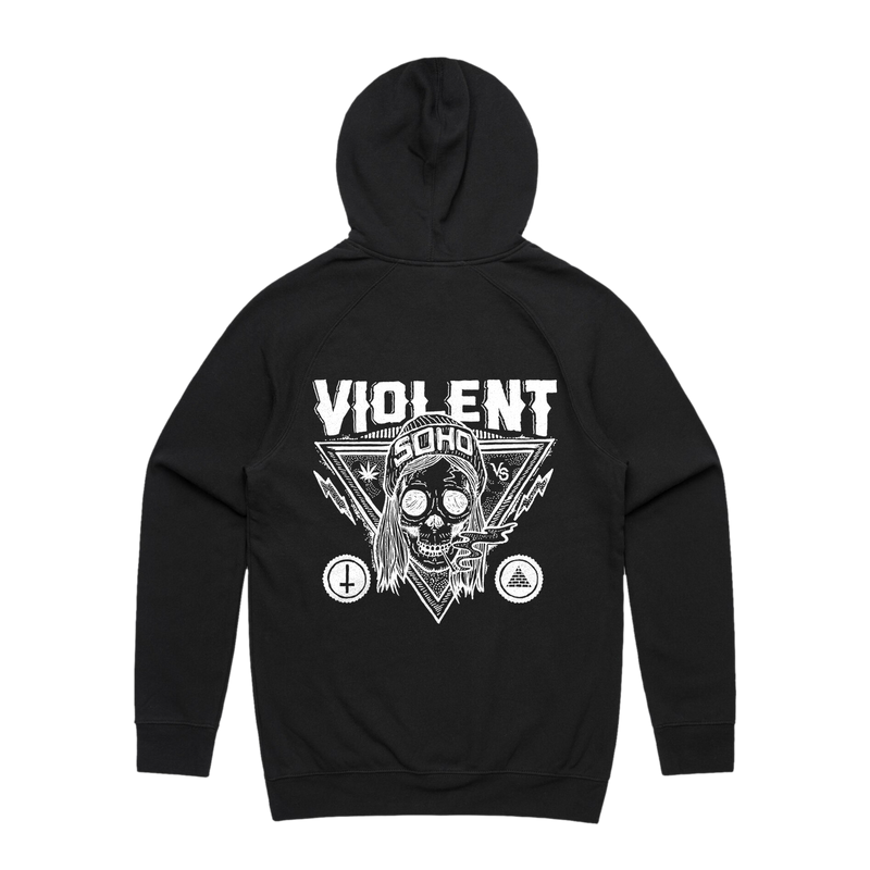 Violent Soho Blazin Skull Hoodie Black 24Hundred