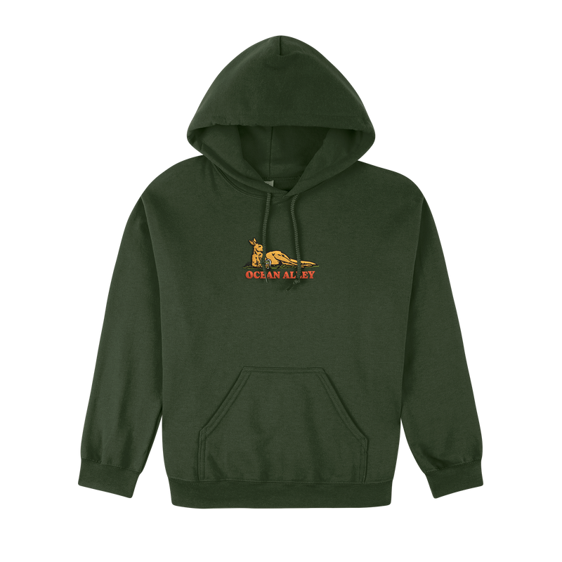 Embroidered Roo Hood (Forest Green)