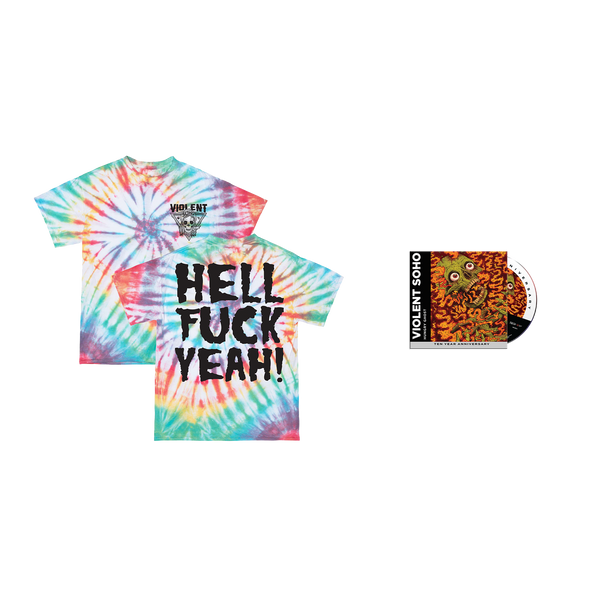 Hell Fuck Yeah Tee (Tie Dye) & Hungry Ghost (10th Anniversary Edition) CD