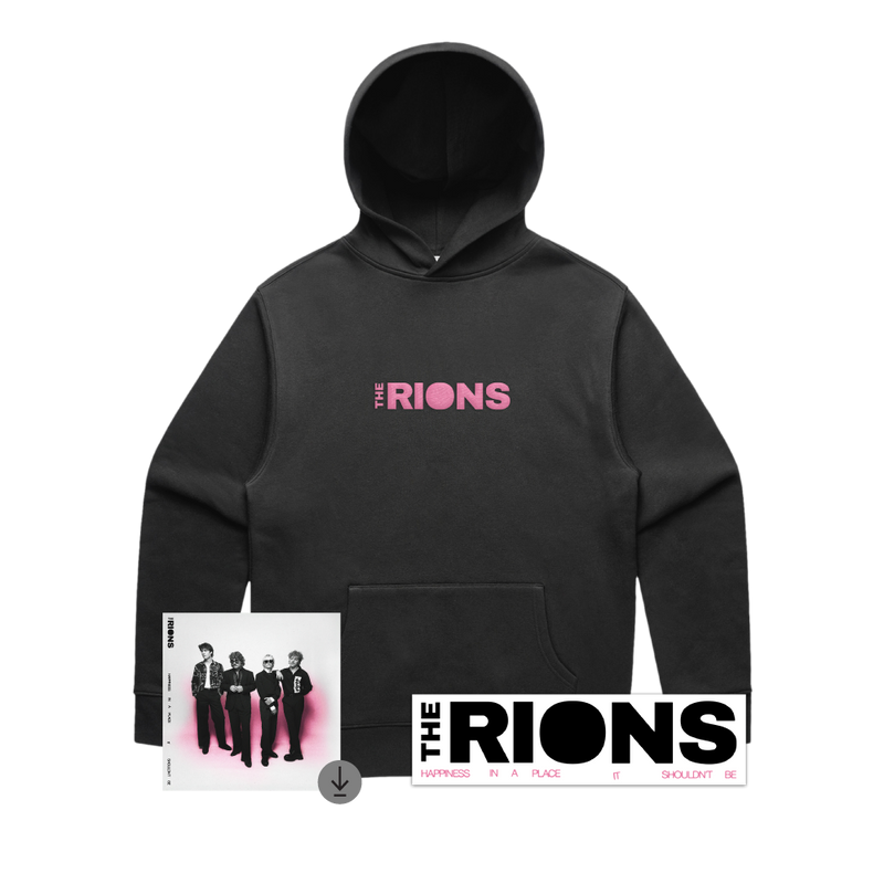 Embroidered Logo Black Hoodie, Sticker + Digital Download Pre-Order