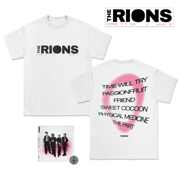 Happiness EP White T-Shirt, Sticker + Digital Download Pre-Order