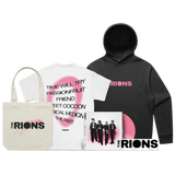 Happiness In A Place It Shouldn't Be EP 12" Vinyl (Pink), Hoodie, T-Shirt, Tote & Sticker Bundle