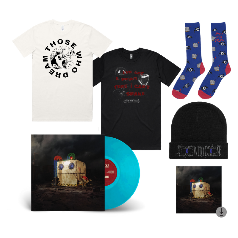 Those Who Dream / Fear T-Shirt, Popping Eyes T-Shirt, Digital Download, Socks, Beanie & Vinyl Bundle