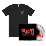 WACO 10th Anniversary LP (Red/Clear Splatter) & Camo Blazin' Skull T-Shirt (Black) PREORDER