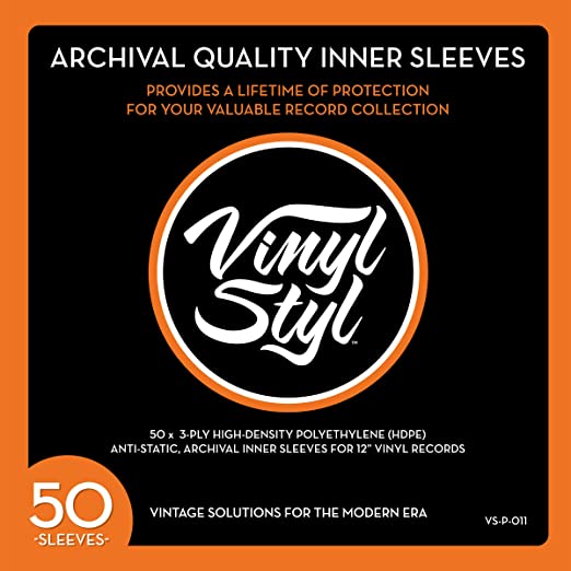 12 Inch Vinyl Record Archive Quality Inner Sleeves - 50 Pack