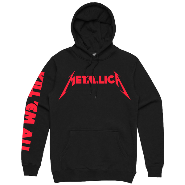 Official Metallica Kill 'Em All Zip Hoodie - Album Art Print, Black, Size XL