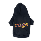 Back view of dog Hoodie with Rage Logo Design