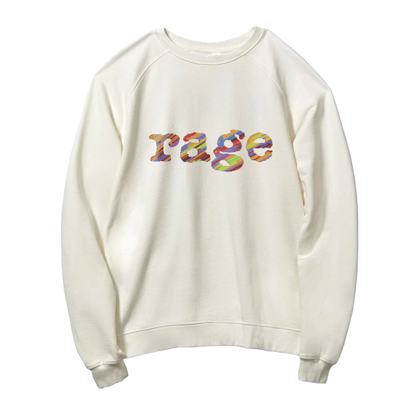 Natural Coloured Sweatshirt with Vintage Rage Logo Design on Front