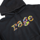 Black Hoodie with vintage rage logo on front chest