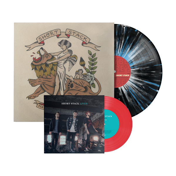Maybe There's No Heaven 12" Vinyl (Black w/ White & Blue Splatter) + Live4 7" Vinyl (Recycled Red)
